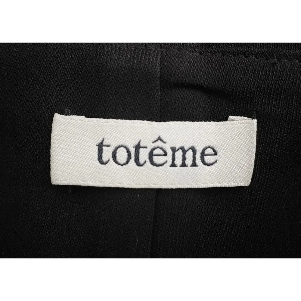 Toteme Women's Black One Shoulder Midi Dress Back Slit Cocktail Party Minimalist